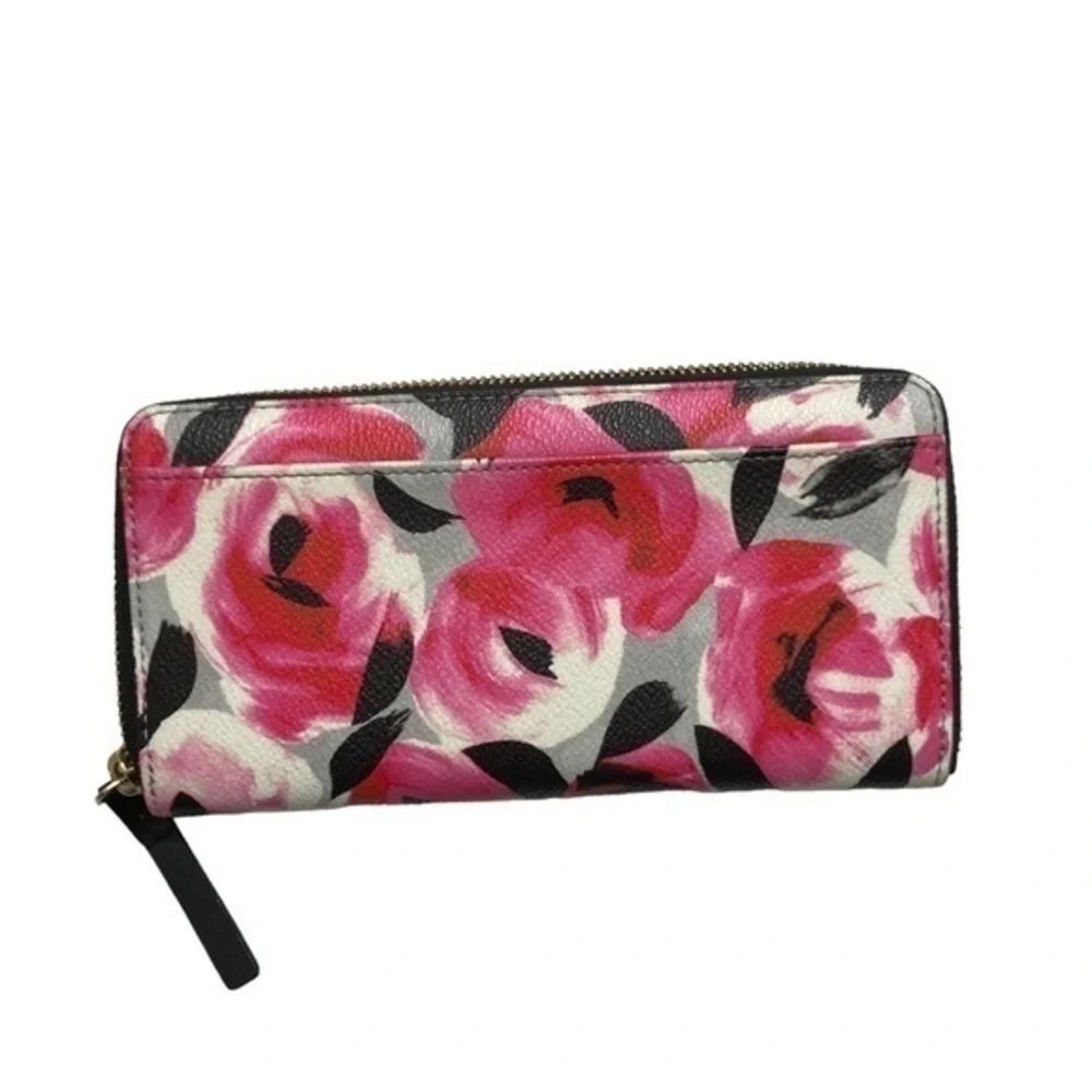 Kate spade floral zipper clutch wallet